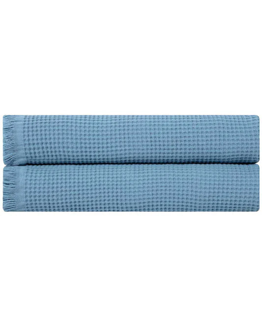 Micro Waffle XL Bath Bundle - 2 Pack -Slate Blue