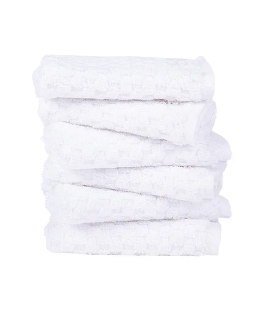 Atom Washcloth Bath Bundle - White - 6 Pack