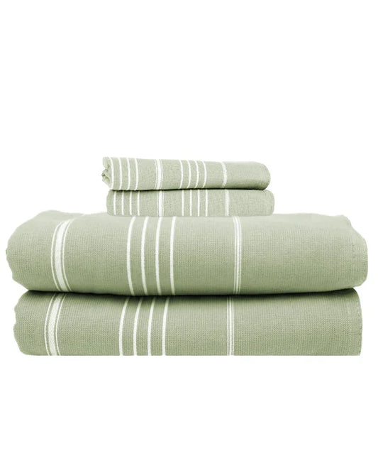 Classic Fringeless XL Bath Bundle - Hedge Green