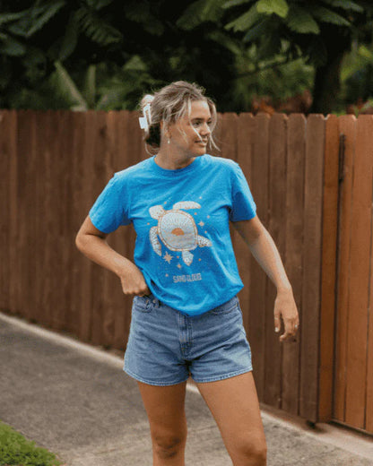 Sunrise Turtle SS Tee - Sapphire Blue