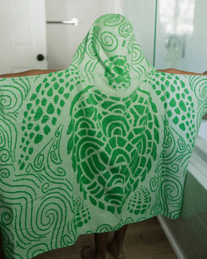 Swirl Turtle Hooded Kids Bath Towel