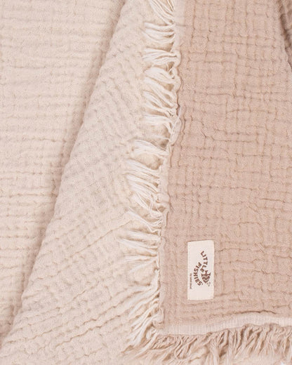 Little Fishies Gauze Receiving Blanket - Beige