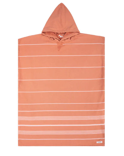 Classic Stripe Hooded Poncho Dusty Pink