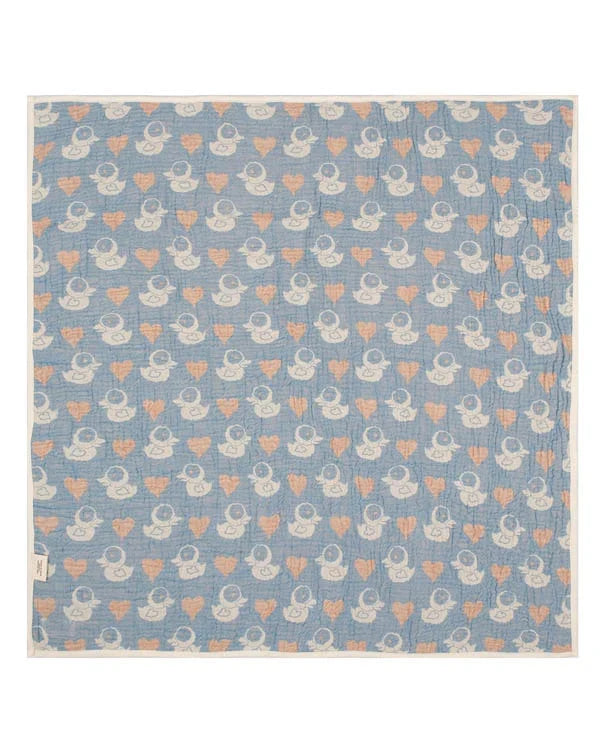 Ducky Gauze Hooded Blanket Single