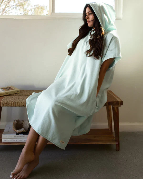 Terra Hooded Poncho - Seaglass