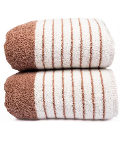 Micro Stripe Bath Bundle - 2 Pack - Warm Taupe