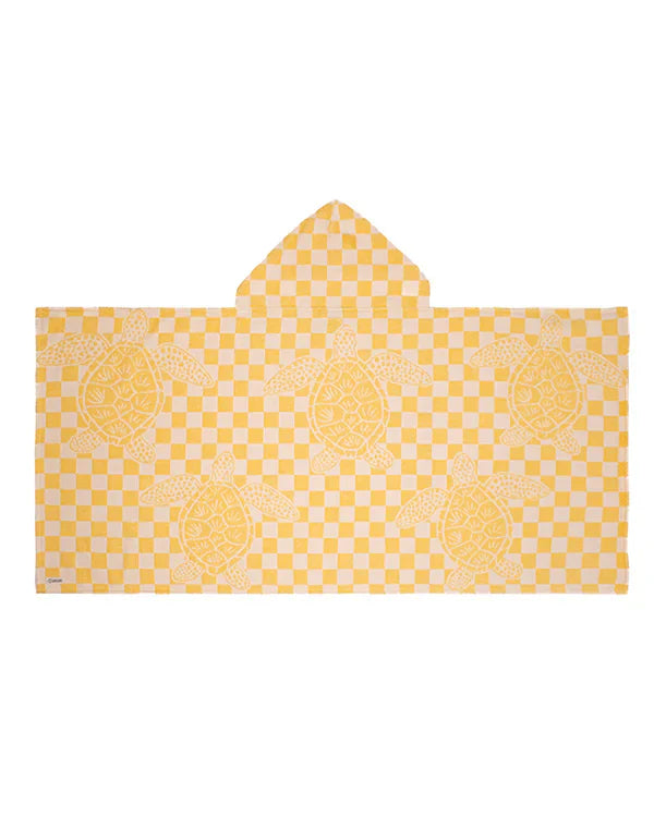 Checker Turtle Hooded Kids Bath Towel