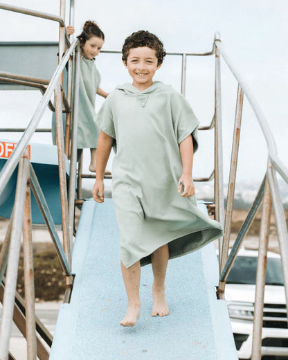 Terra Hooded Poncho Youth  - Sage