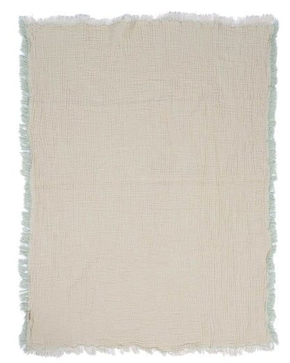 Little Fishies Gauze Receiving Blanket - Sage
