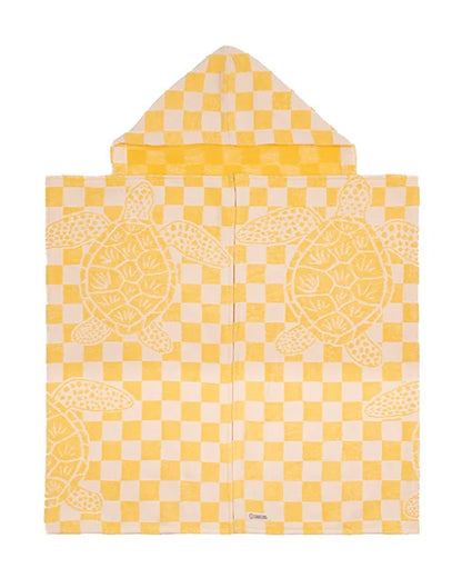 Checker Turtle Hooded Kids Bath Towel