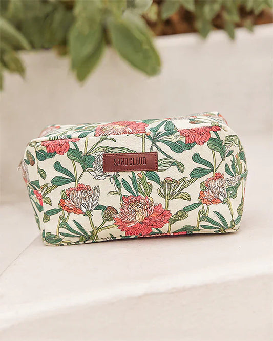 Floral Toiletry Pouch (With Zipper Closure)