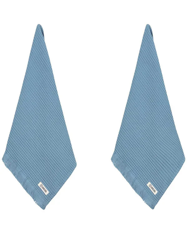 Micro Waffle Hand Bath Bundle - 2 Pack - Slate Blue