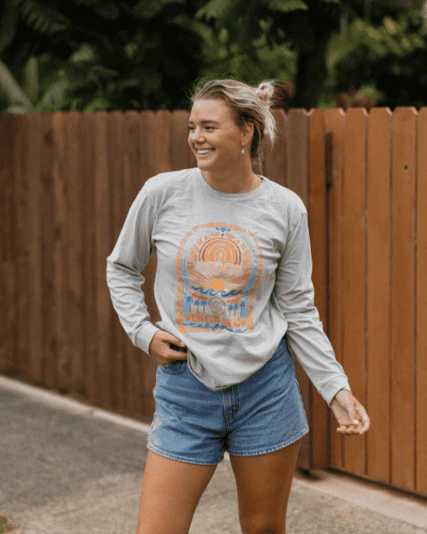 Venice Beach LS Tee - Light Grey