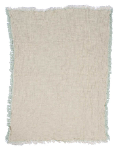 Little Fishies Gauze Receiving Blanket - Seafoam