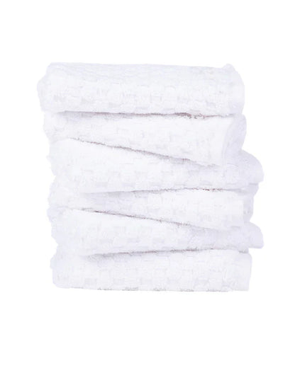 Atom Washcloth Bath Bundle - White - 6 Pack