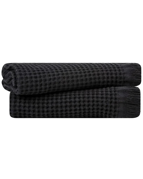 Micro Waffle Hand Bath Bundle - 2 Pack - Black