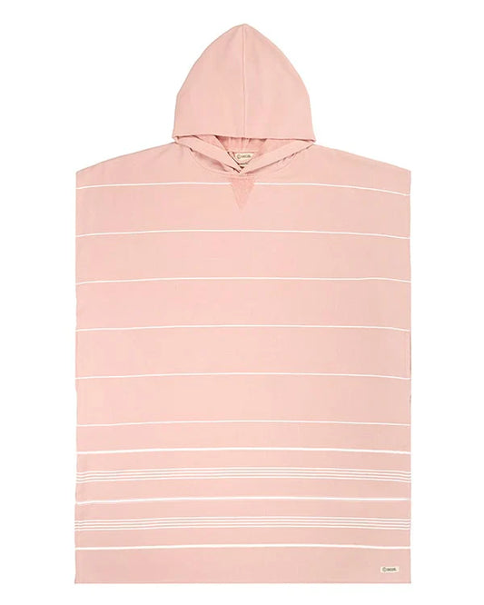 Classic Stripe Hooded Poncho - Misty Rose