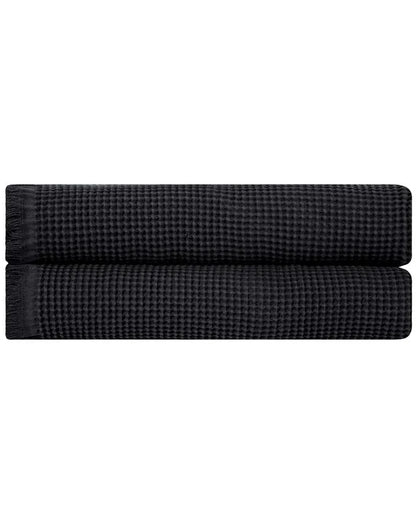 Micro Waffle XL Bath Bundle - 2 Pack - Black