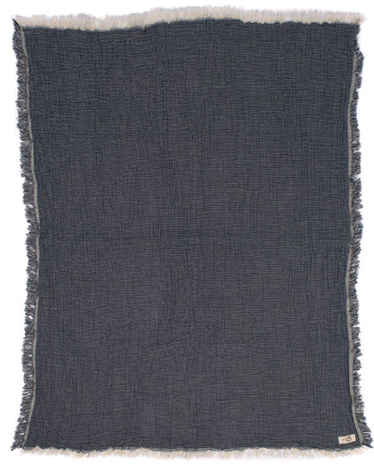 Little Fishies Gauze Receiving Blanket - Navy