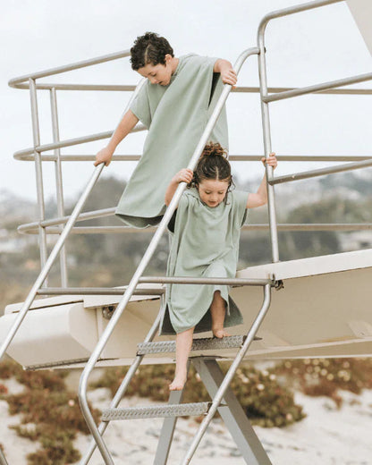 Terra Hooded Poncho Youth  - Sage