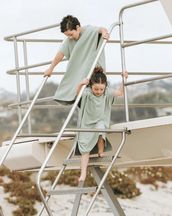 Terra Hooded Poncho Youth  - Sage