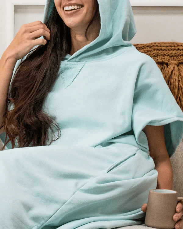 Terra Hooded Poncho - Seaglass