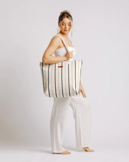 Vert Stripe Beach Tote