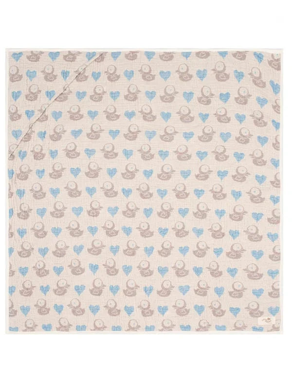 Ducky Gauze Hooded Blanket Single