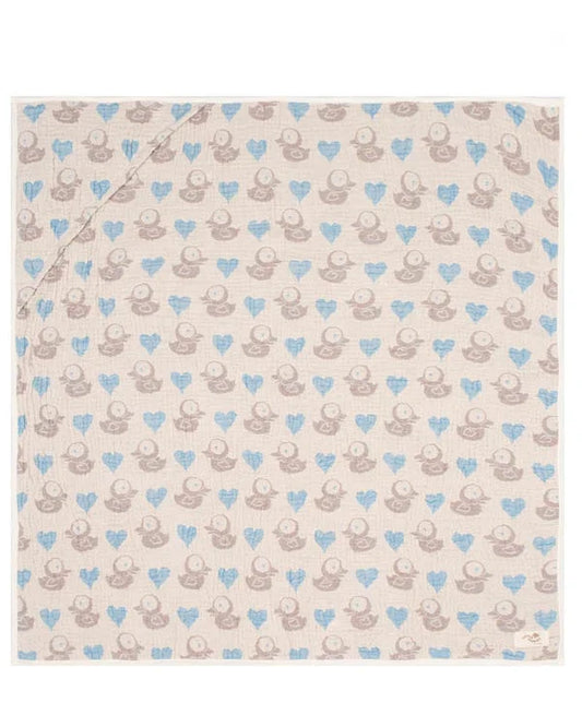 Ducky Gauze Hooded Blanket Single