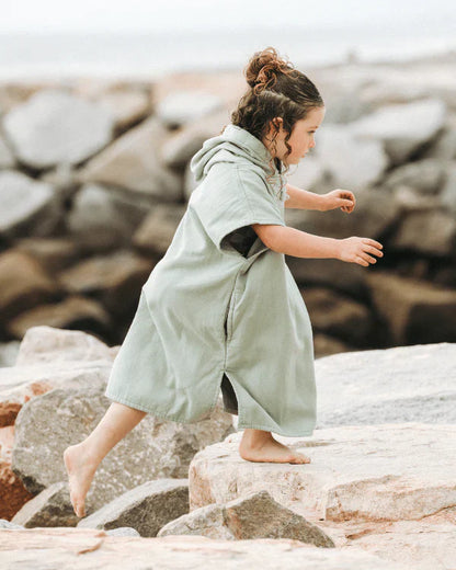 Terra Hooded Poncho Youth  - Sage