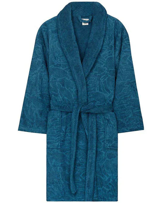Aquatic Turtle Robe - Teal Blue