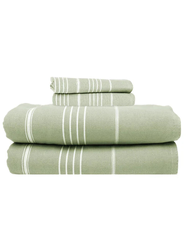 Classic Fringeless XL Bath Bundle - Hedge Green