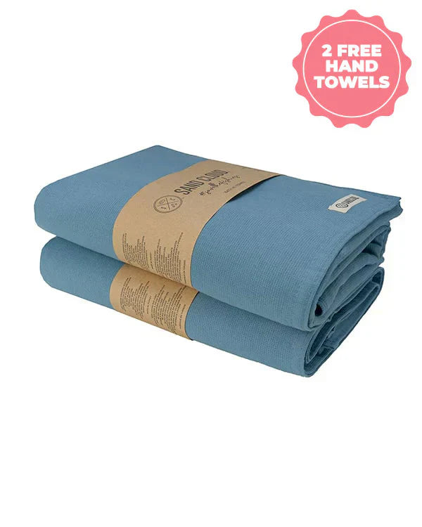 Terra Fringeless XL Bath Bundle - Slate Blue