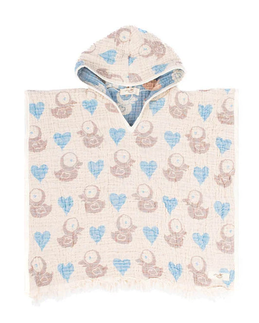 Ducky Gauze Hooded Poncho