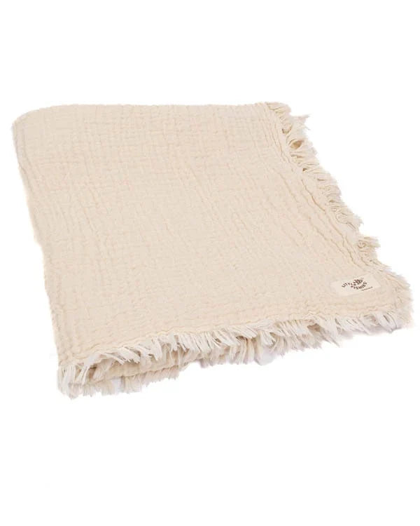 Little Fishies Gauze Receiving Blanket - Natural